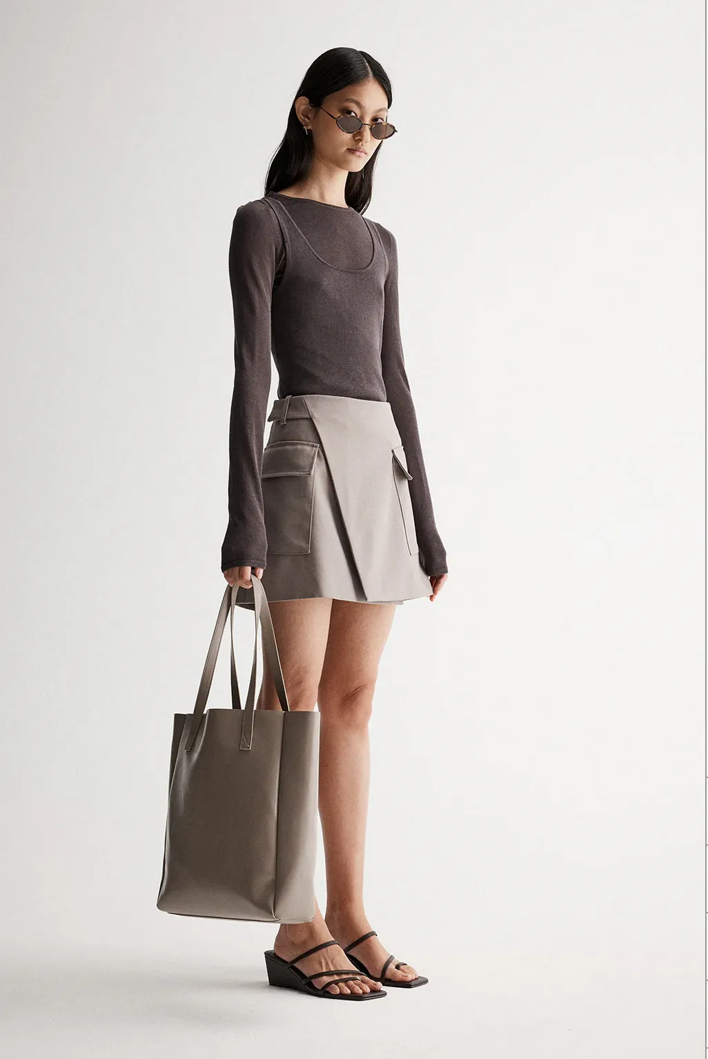 LINDEN MINI SKIRT | GRANITE
