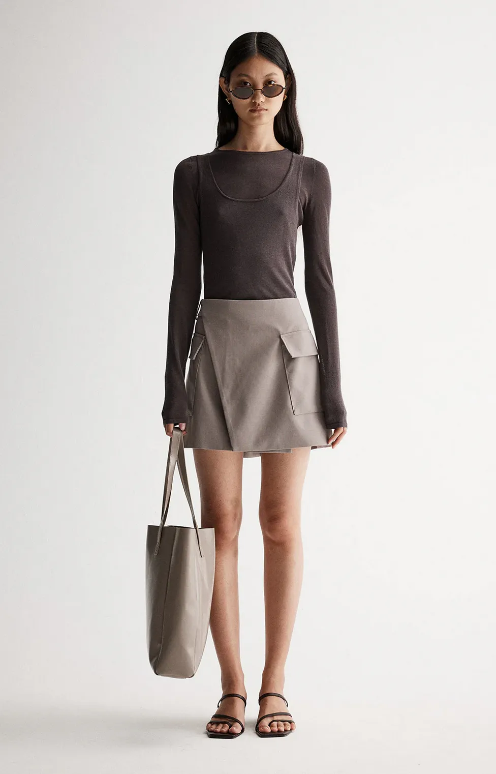 LINDEN MINI SKIRT | GRANITE