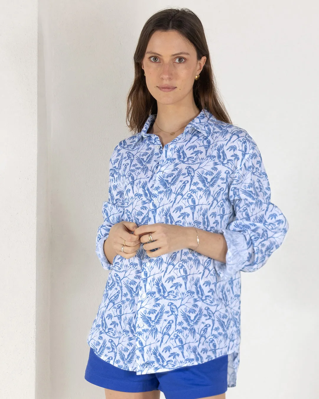 Linen Anastasia Shirt PARROT