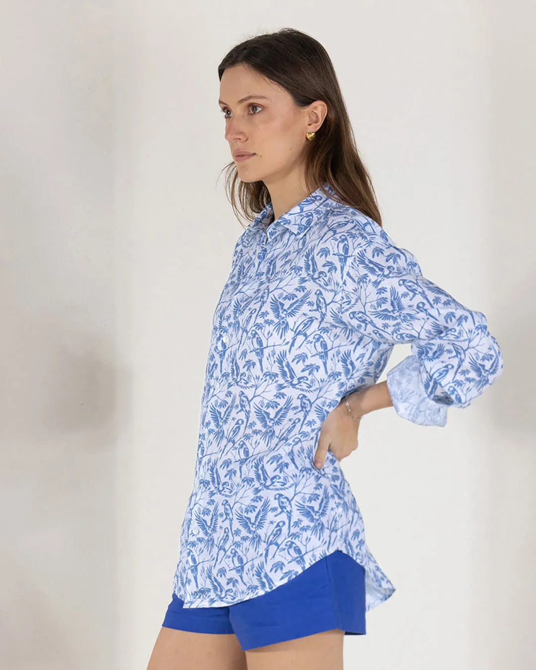 Linen Anastasia Shirt PARROT
