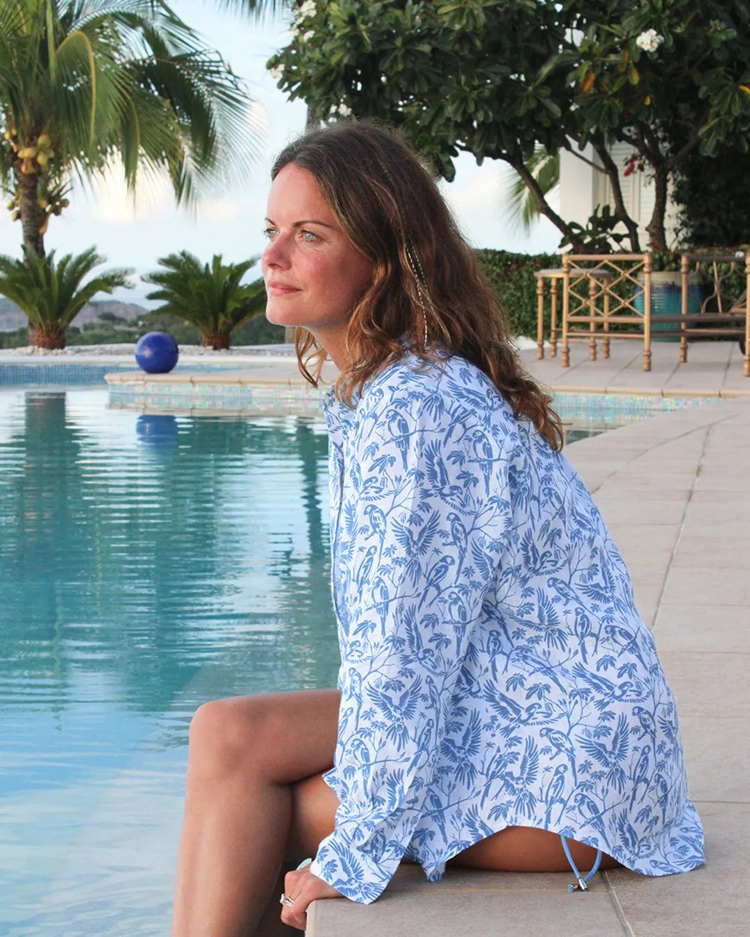 Linen Anastasia Shirt PARROT