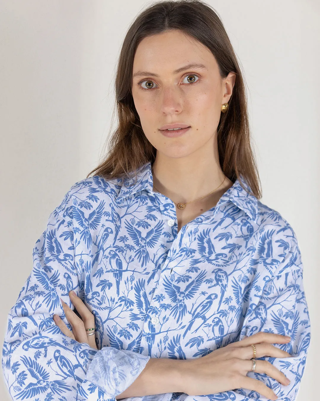Linen Anastasia Shirt PARROT