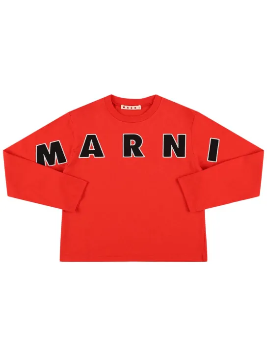 Marni Junior   Cotton long sleeve t-shirt w/logo 