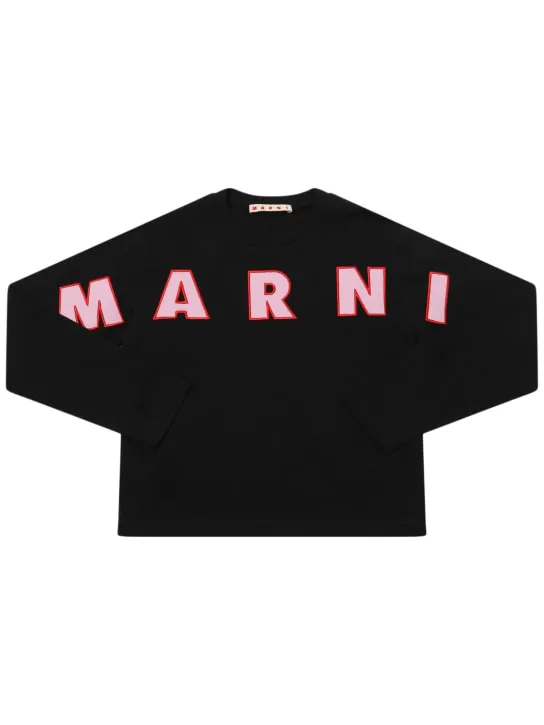 Marni Junior   Cotton long sleeve t-shirt w/logo 