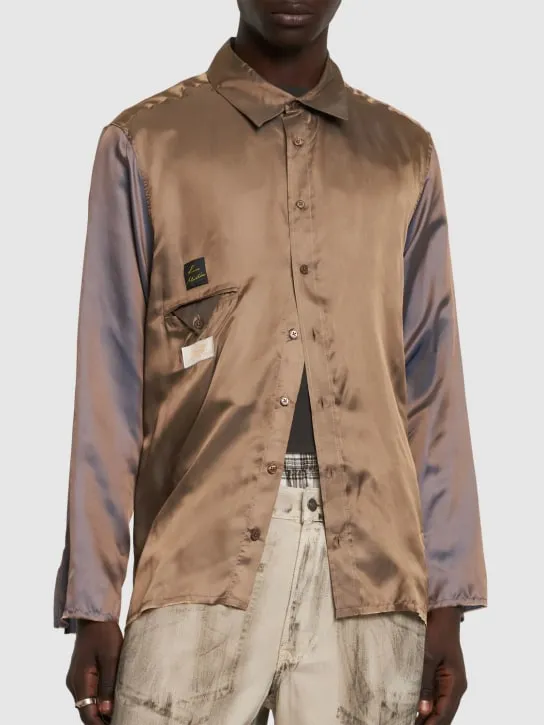 Martine Rose   Viscose satin long sleeve shirt 