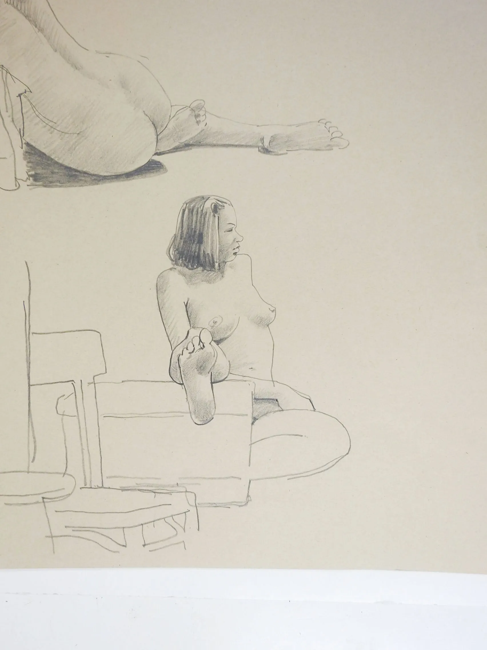 Max Jordan Female Nude Study Drawings