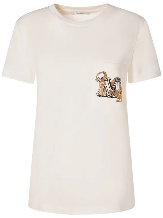 Max Mara   Elmo embroidered cotton t-shirt 