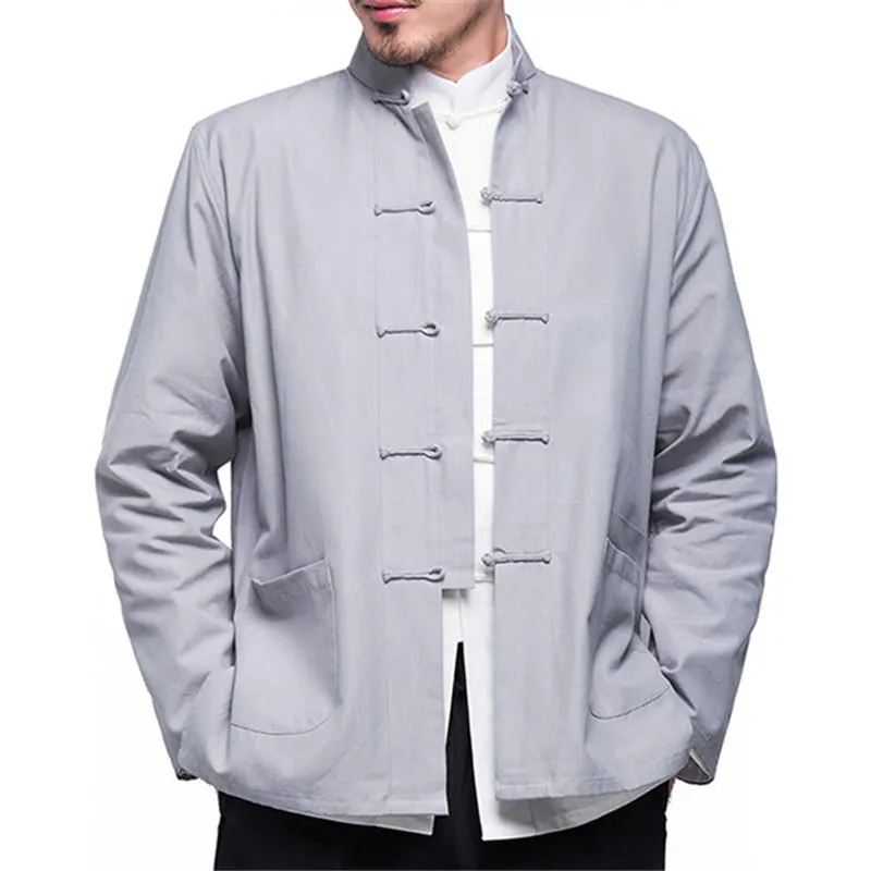 Men's Autumn Cotton Jacket With Chinese Collar