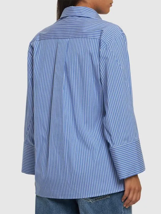 Michael Kors Collection   Striped spiral sleeve oversize shirt 