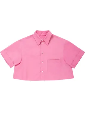 MM6 Maison Margiela   Cotton poplin cropped shirt 