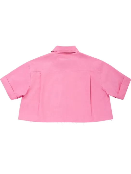 MM6 Maison Margiela   Cotton poplin cropped shirt 