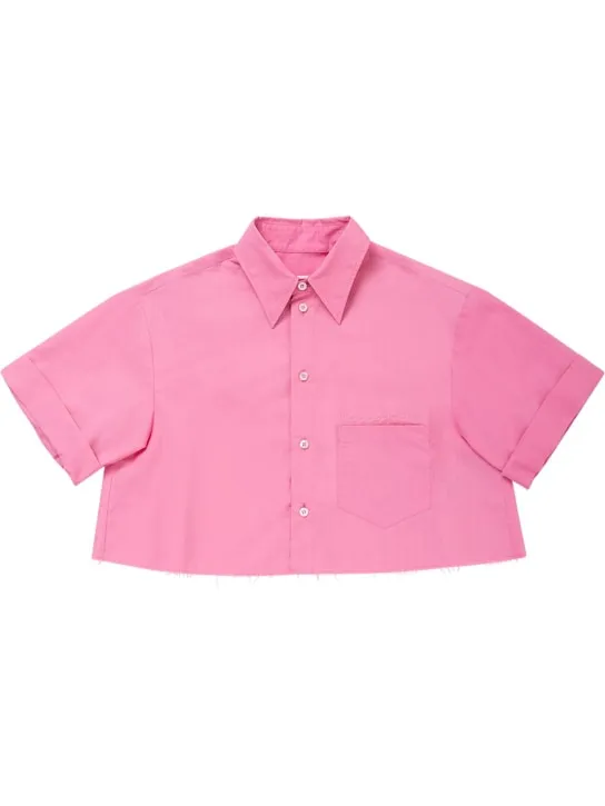 MM6 Maison Margiela   Cotton poplin cropped shirt 