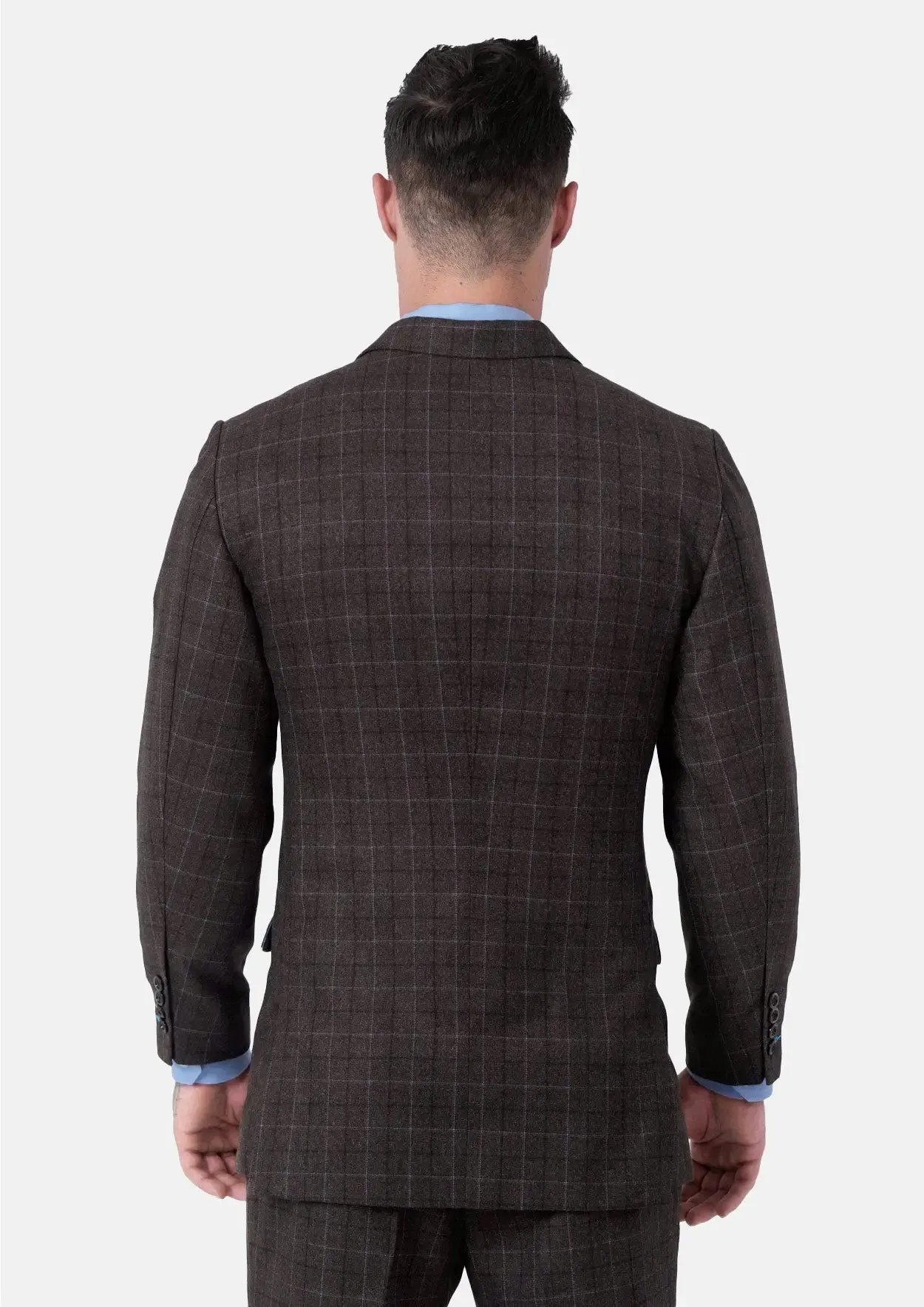 Montauk Cedar Brown Flannel Windowpane Jacket