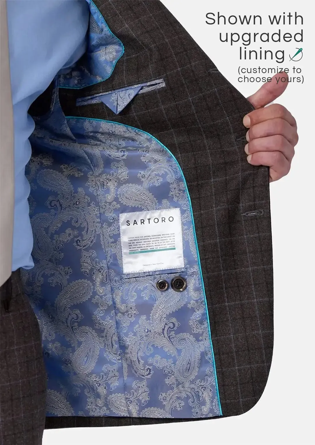 Montauk Cedar Brown Flannel Windowpane Jacket