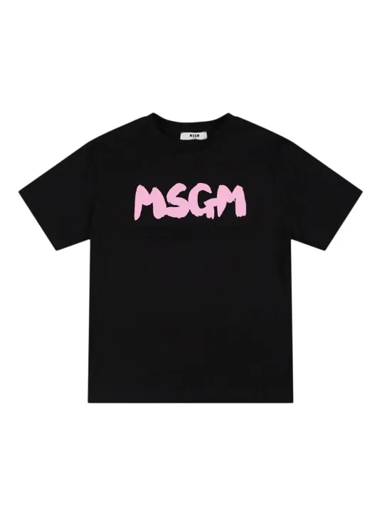 MSGM   Logo printed cotton jersey t-shirt 