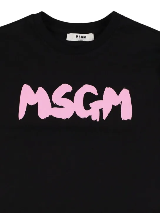 MSGM   Logo printed cotton jersey t-shirt 
