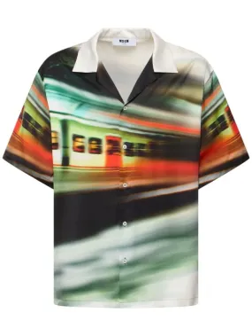 MSGM   Speedy metro print short sleeve shirt 