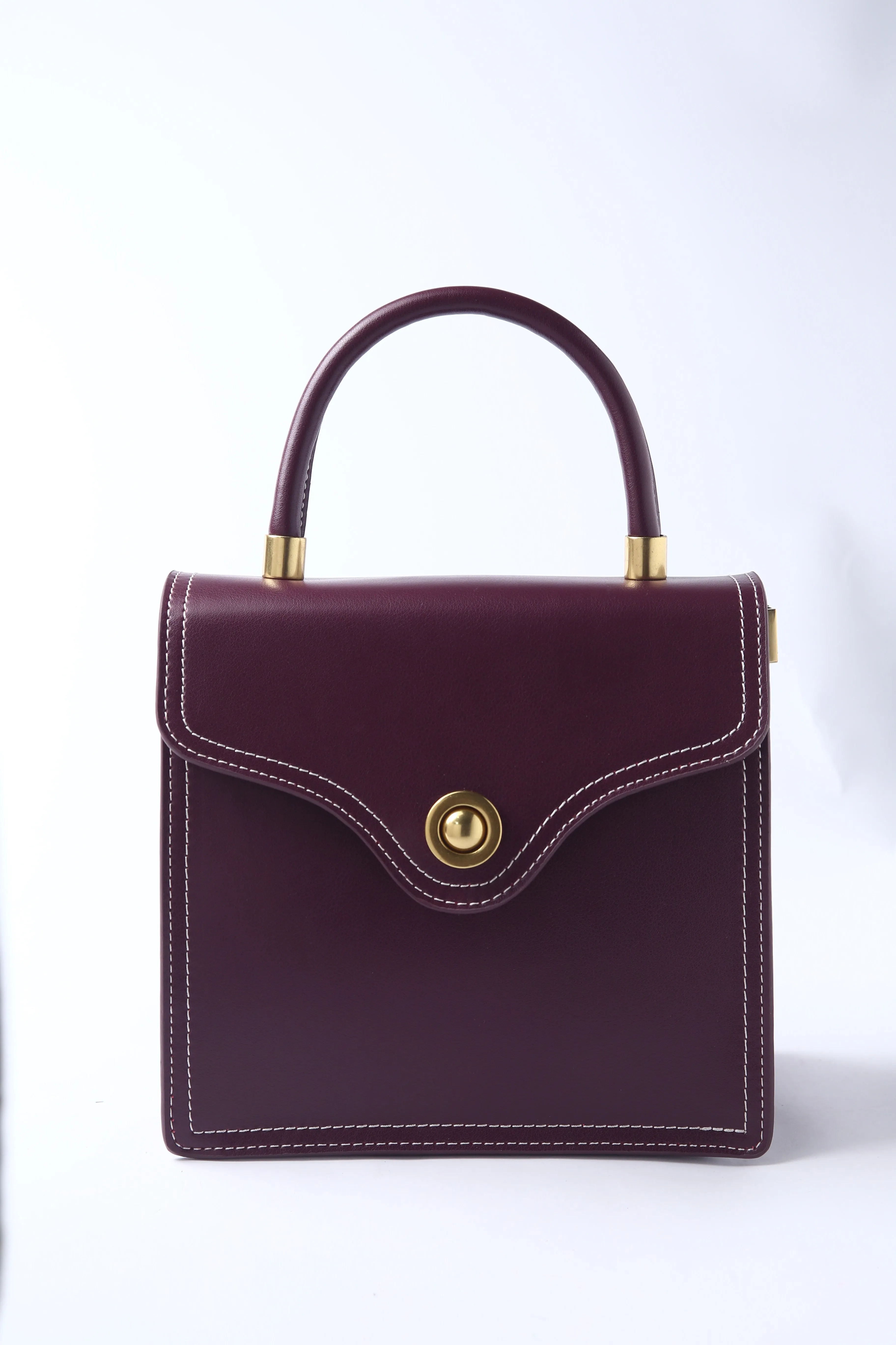 Mulled Wine Firm Leather Handheld Bag