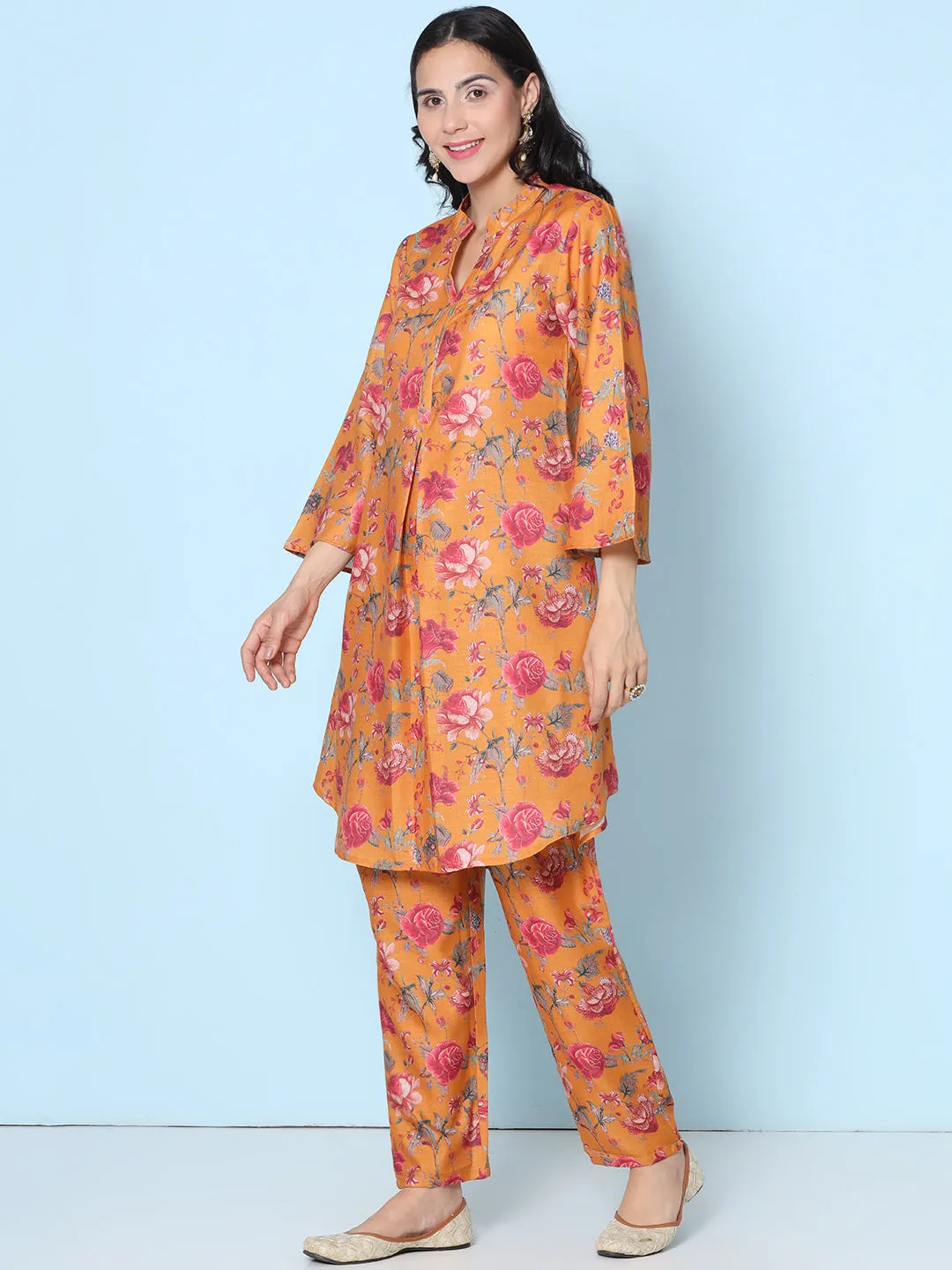 Mustard Floral Printed Co-ords Set