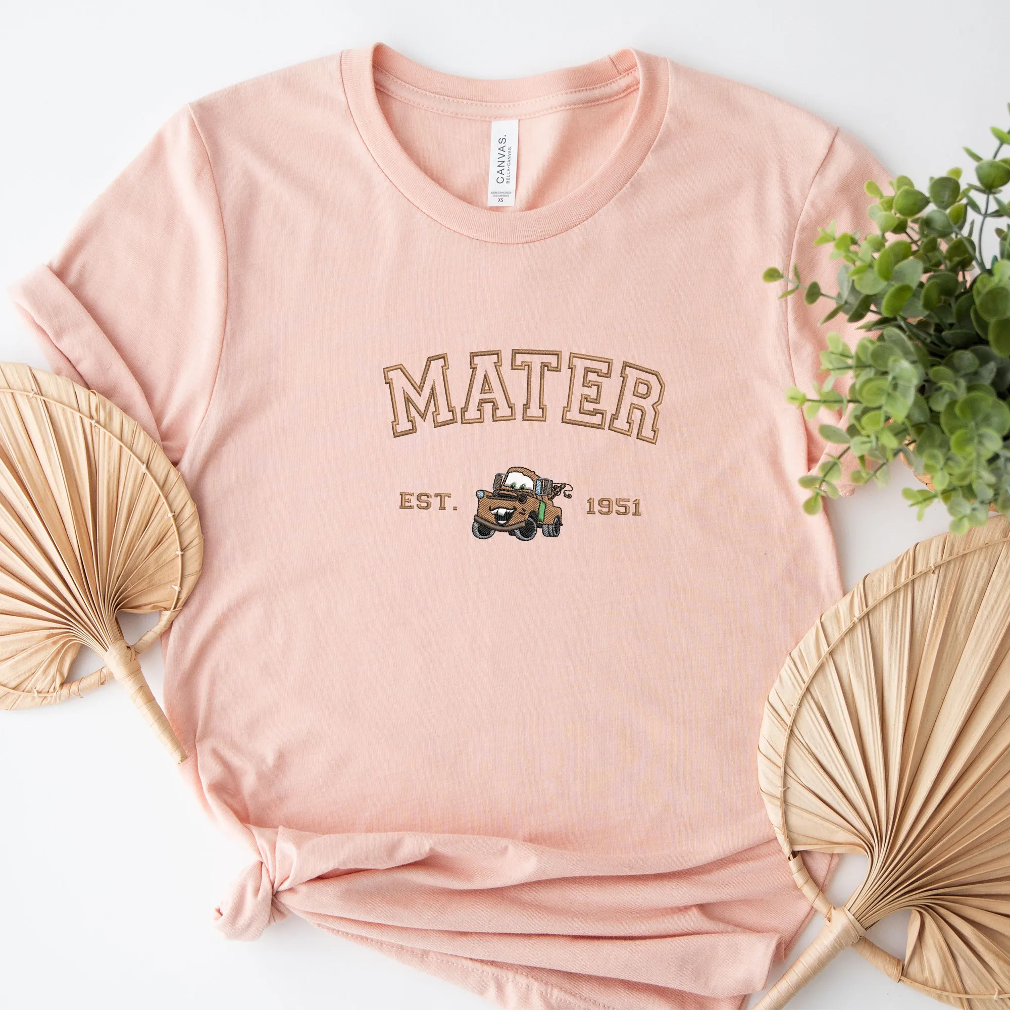 Personalized Disney Cars Mater Embroidered Adult T-shirt