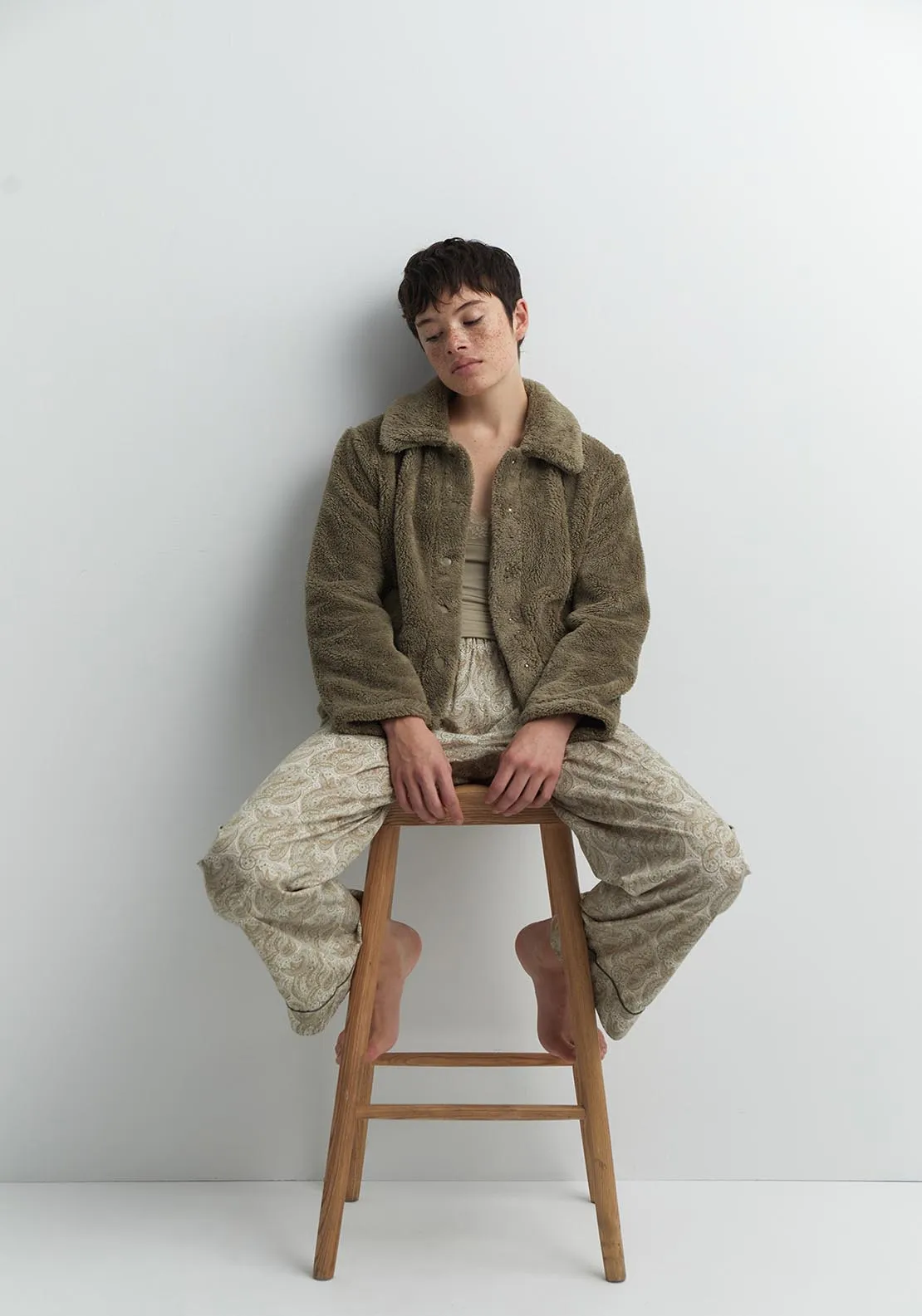 Plain polar fleece jacket - Green