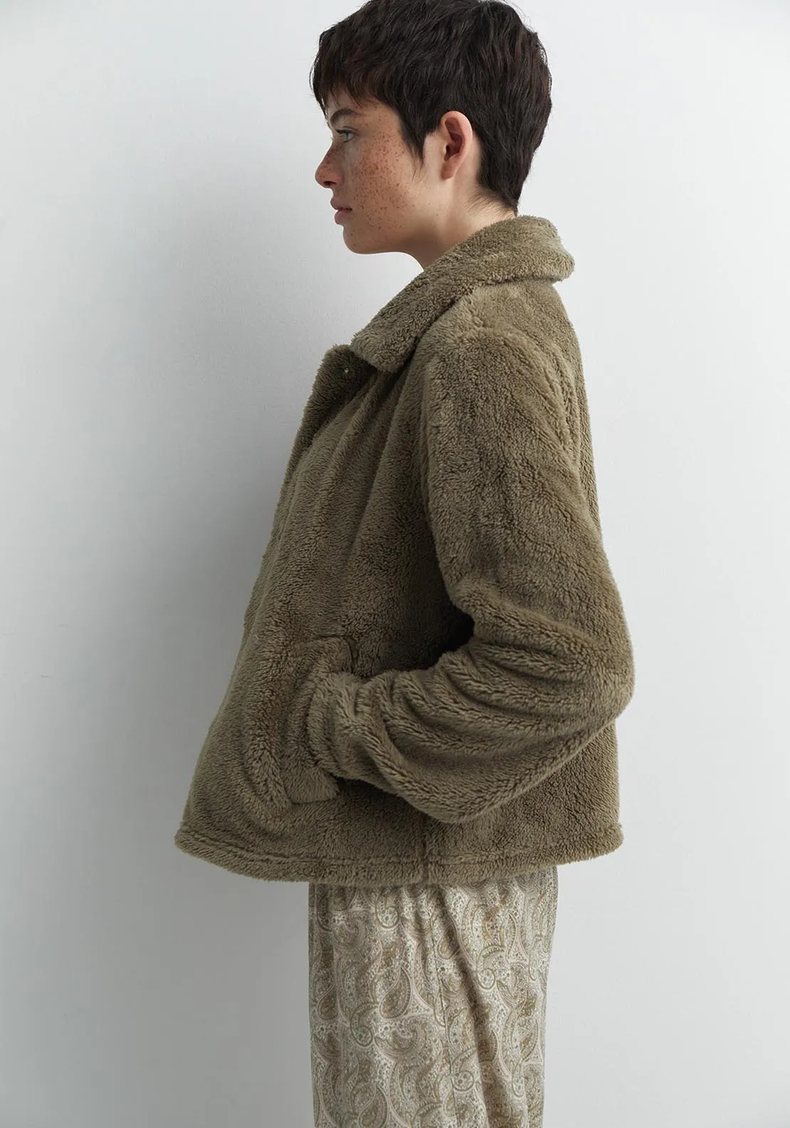 Plain polar fleece jacket - Green
