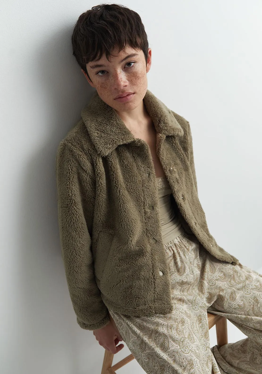 Plain polar fleece jacket - Green