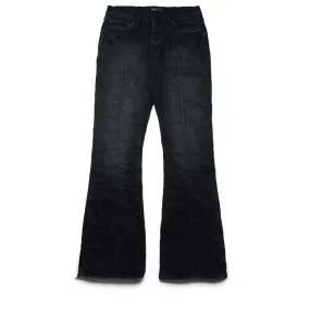 Purple Brand Low Rise Flared Leg Pintuck Flare Overdye Jean - Black Purple Brand Low Rise Flared Leg Pintuck Flare Overdye Jean - Black