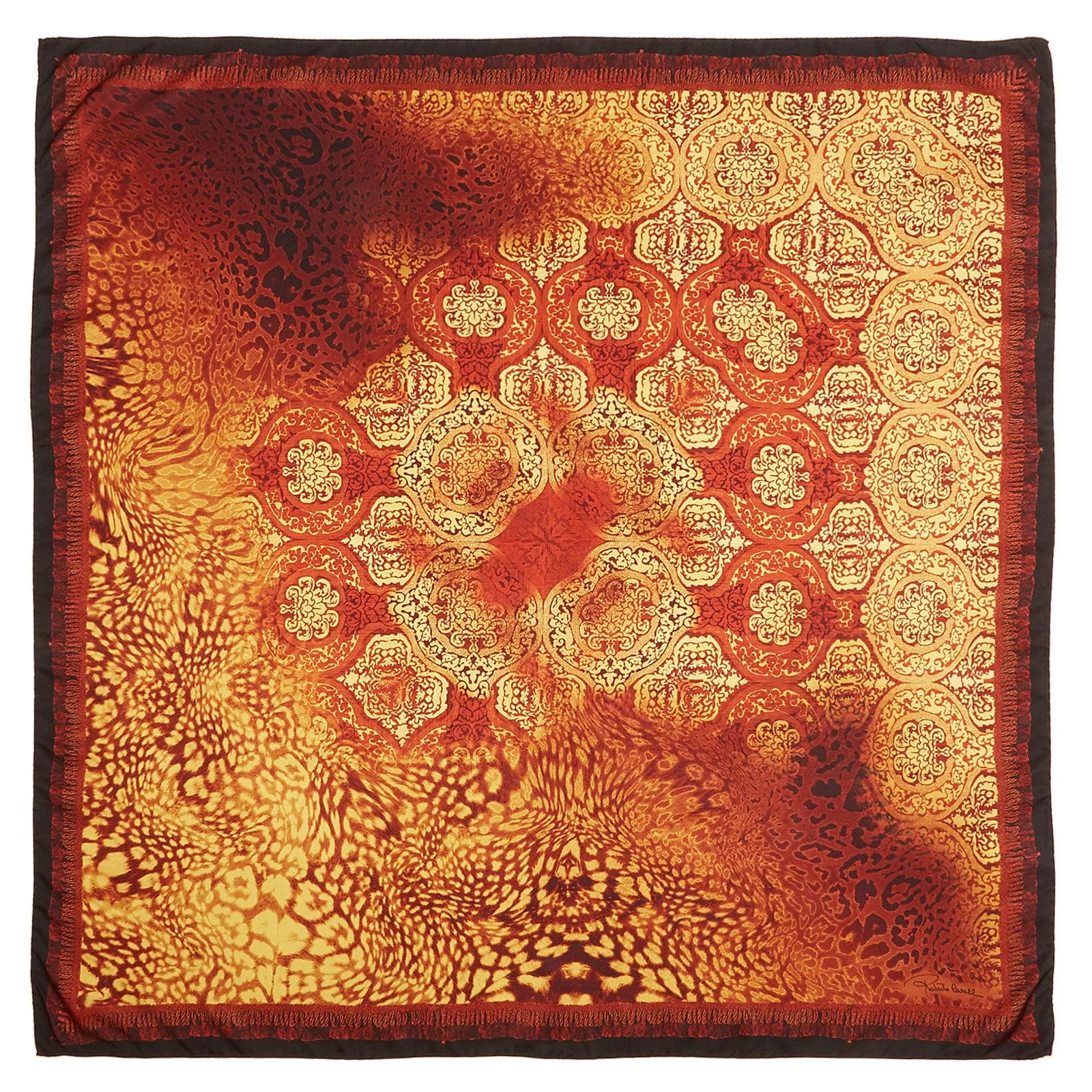 Roberto Cavalli red/yellow Silk Womens Scarf