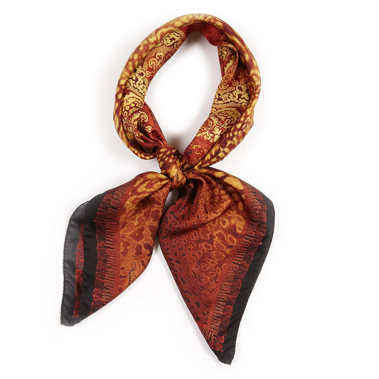Roberto Cavalli red/yellow Silk Womens Scarf