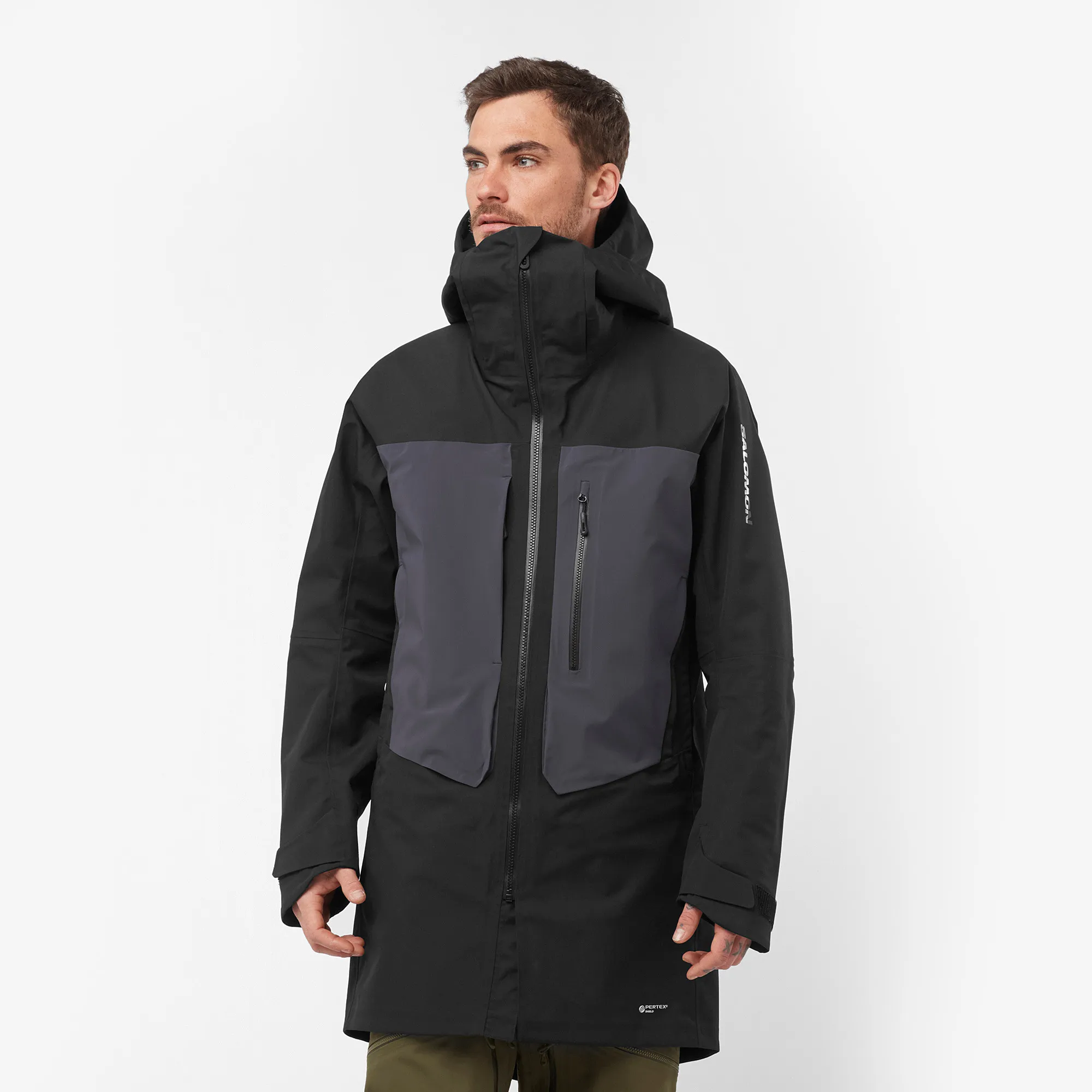 Salomon Men&#x27;s Stance 3L Long Jacket Deep Black/Periscope | Buy Salomon Men&#x27;s Stance 3L Long Jacket Deep Black/Periscope here | Outnorth