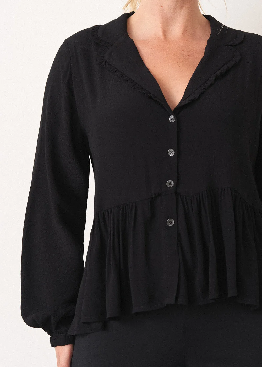 SHELBY LONG SLEEVE CREPE SHIRT