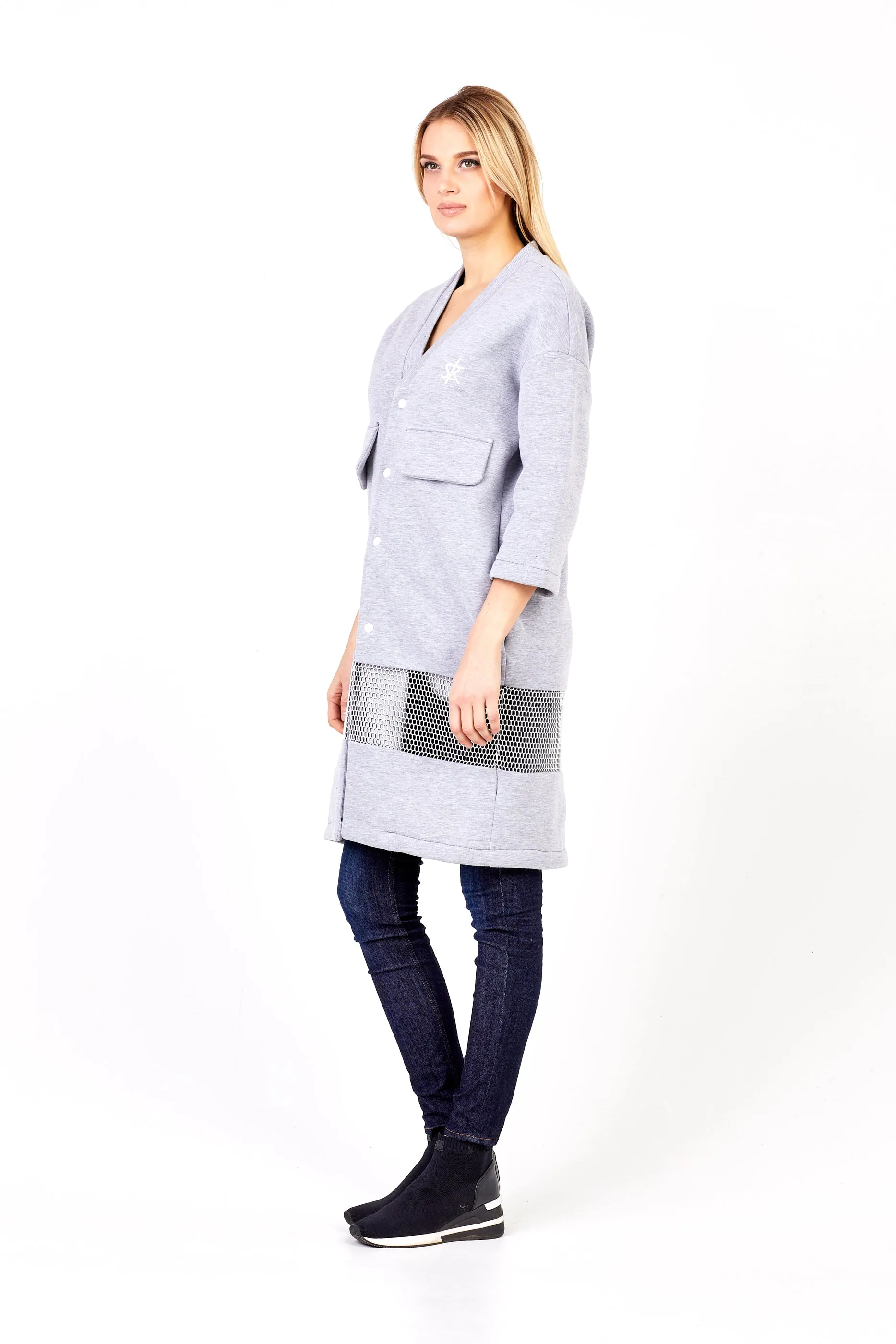 Sofa Killer light grey long kimono jacket