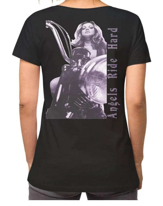 T-shirt "Angels ride hard"