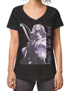 T-shirt "Angels ride hard"