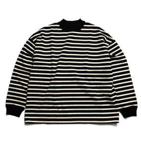 THE DAY - MOCK NECK BORDER L/S T-SHIRT - D24AW-02001