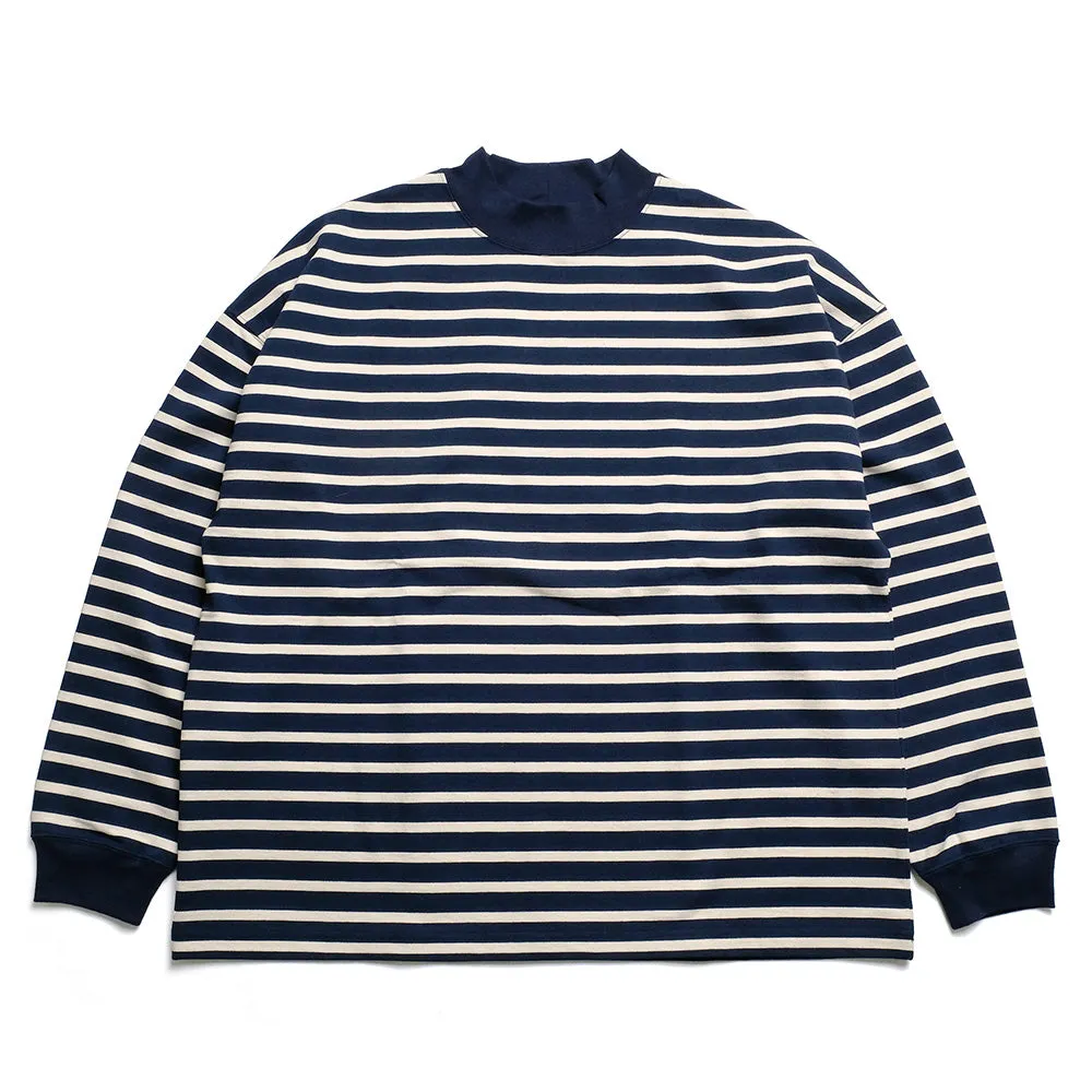 THE DAY - MOCK NECK BORDER L/S T-SHIRT - D24AW-02001