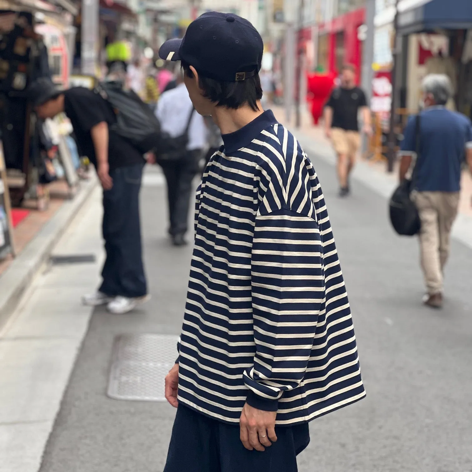 THE DAY - MOCK NECK BORDER L/S T-SHIRT - D24AW-02001