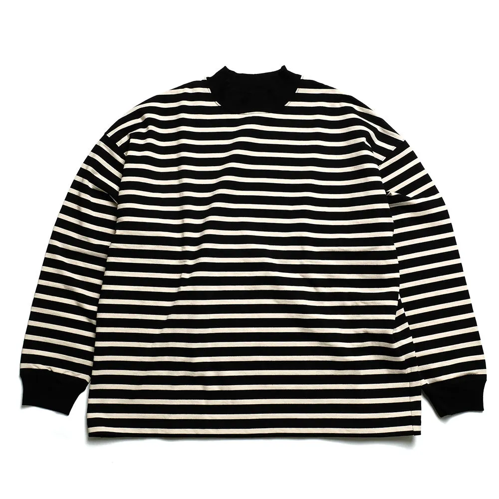 THE DAY - MOCK NECK BORDER L/S T-SHIRT - D24AW-02001