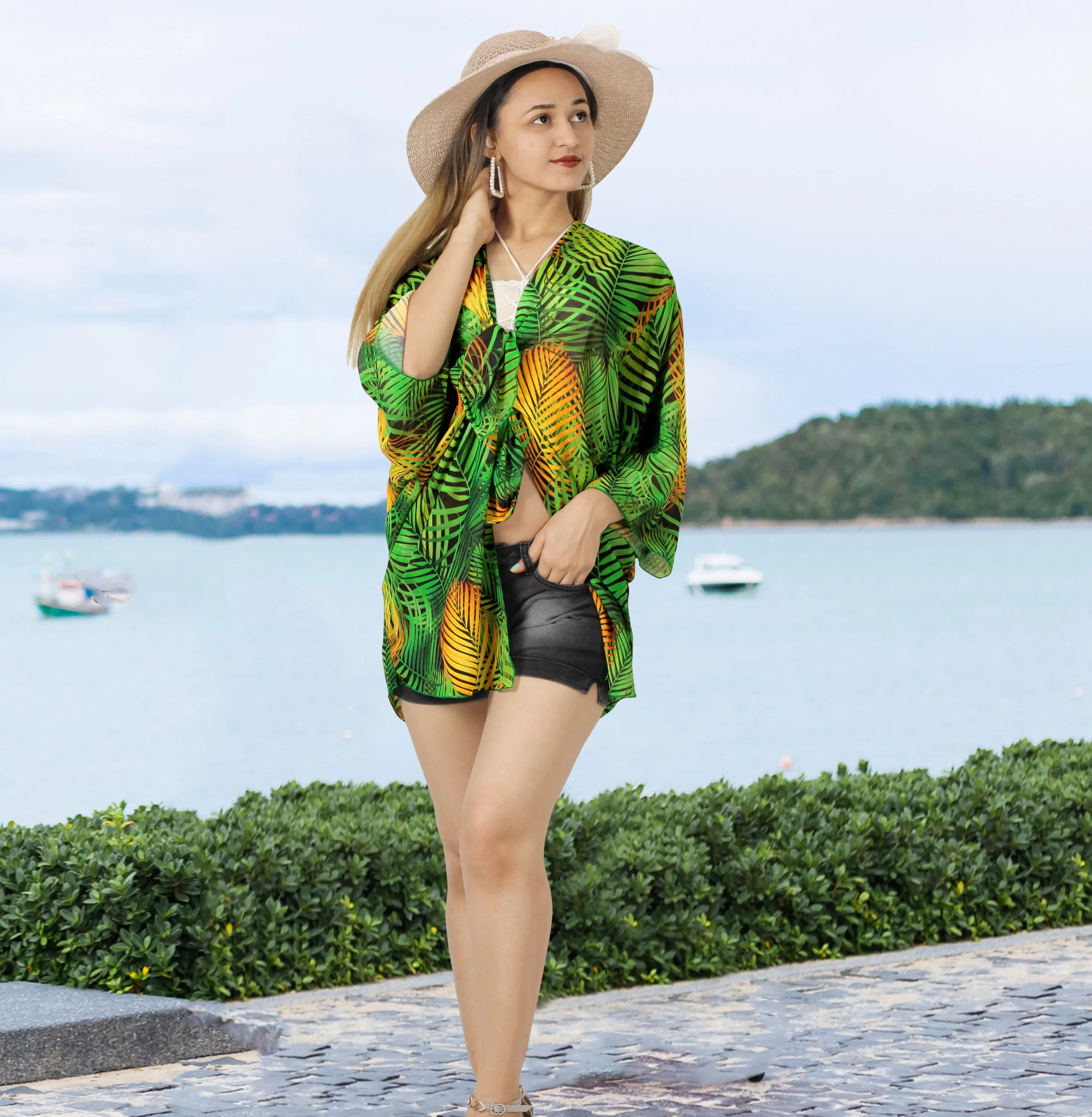 Tropical Elegance Kimono For Women