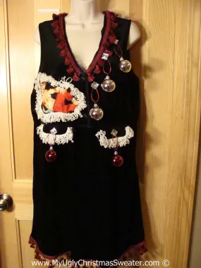 Ugly Christmas Sweater Party Tacky Dress Hottie Guy & Real Ornaments (d100)