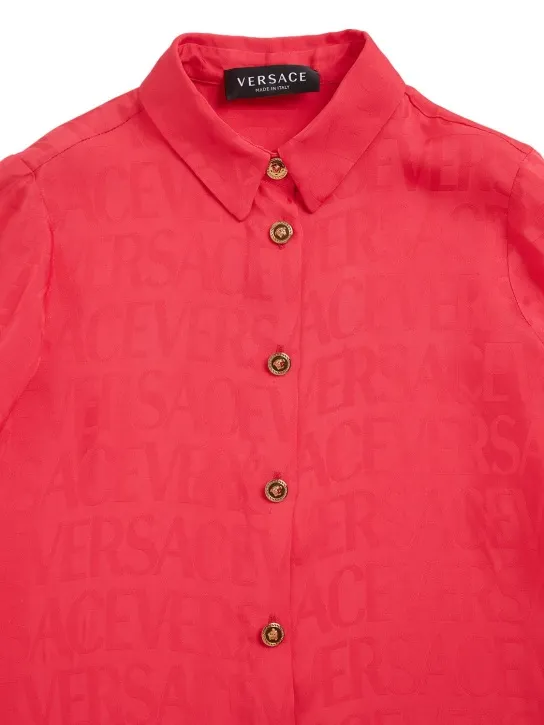 Versace   Logo jacquard satin shirt 