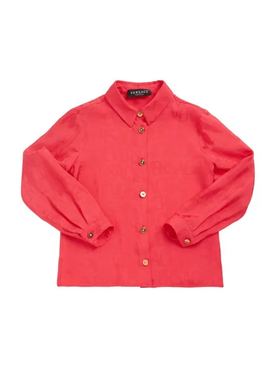 Versace   Logo jacquard satin shirt 