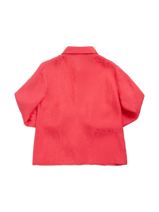 Versace   Logo jacquard satin shirt 