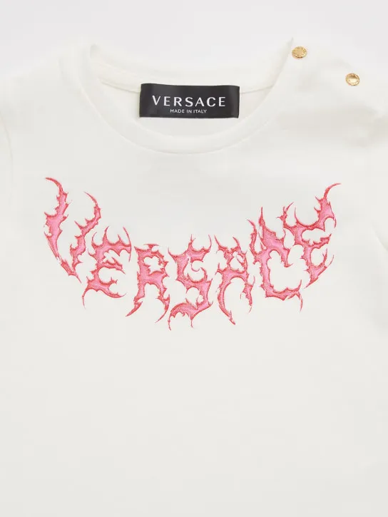 Versace   Logo print cotton jersey t-shirt 