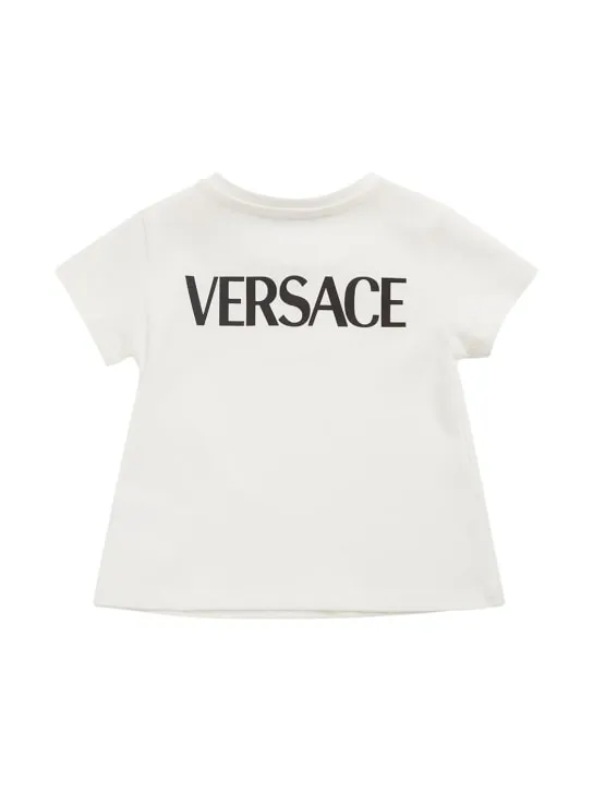 Versace   Logo print cotton jersey t-shirt 