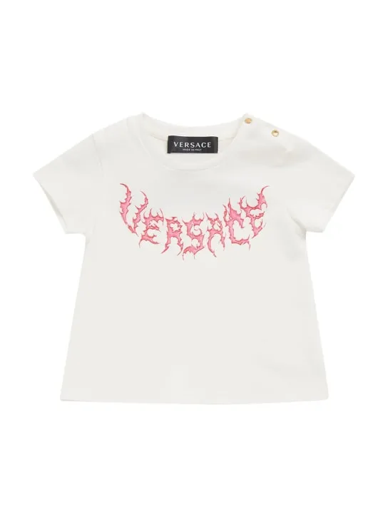 Versace   Logo print cotton jersey t-shirt 
