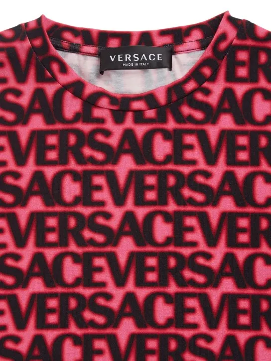 Versace   Logo print cotton jersey t-shirt 
