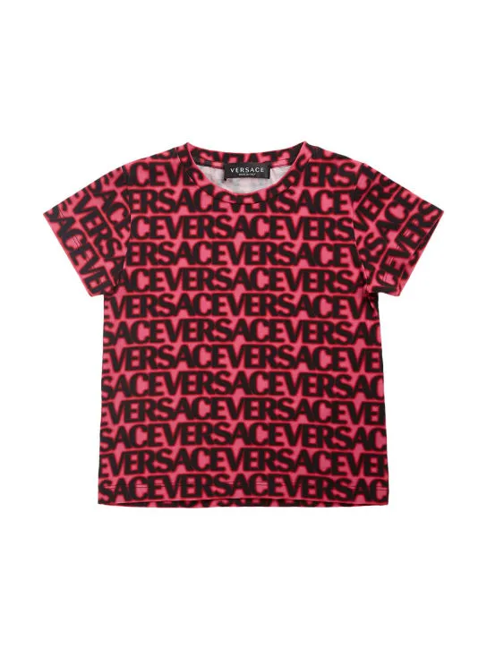 Versace   Logo print cotton jersey t-shirt 