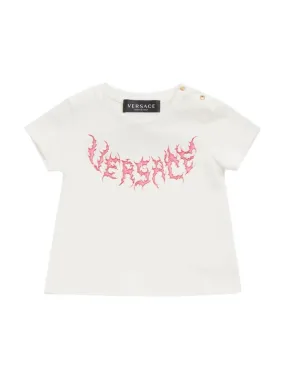 Versace   Logo print cotton jersey t-shirt 